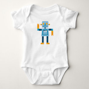T-shirts Robô original do azul dos desenhos animados