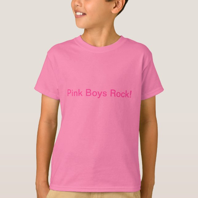 T-shirts Rocha cor-de-rosa dos meninos! (Frente)