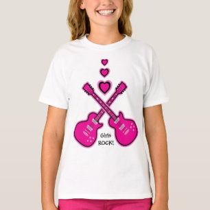 T-shirts ROCHA das meninas!  Guitarra & corações