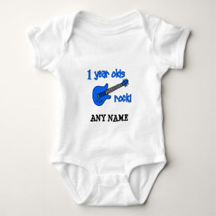 T-shirts Rocha dos bebês de um ano! O primeiro aniversario