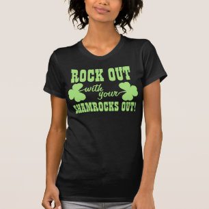 T-shirts Rocha para fora com seus trevos para fora