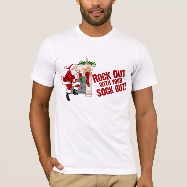 T-shirts Rocha para fora com sua peúga para fora! (Frente)