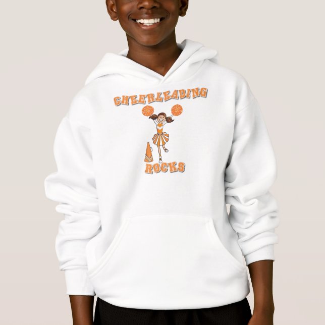 T-shirts Rochas Cheerleading, alaranjadas (Frente)