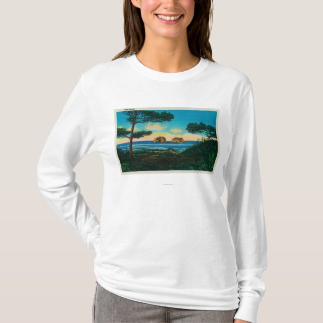 T-shirts Rochas gêmeas em Oregon CoastCoast (Frente)