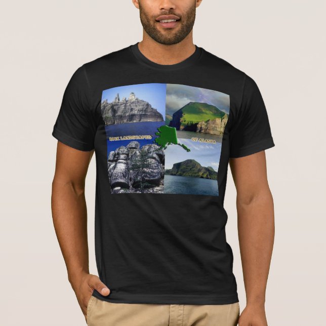 T-shirts Rock Landscapes da Colagem do Alasca (Frente)