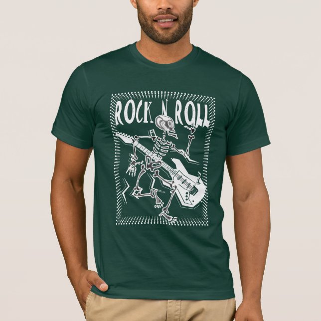 T-shirts Rock N Roll Skeleton (Frente)