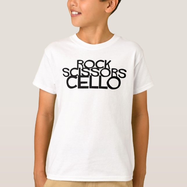 T-shirts Rock Scissors Cello (Frente)