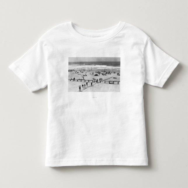 T-shirts Rockaway, cena da praia de Oregon e nadadores (Frente)