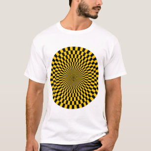 T-shirts Roda de arte Op - âmbar e preto