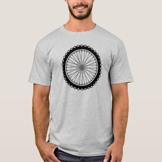 T-shirts Roda de bicicleta de montanha - Preto (Frente)