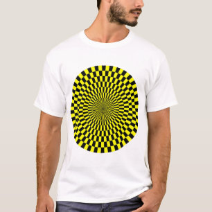 T-shirts Roda Op Art - Amarelo e Preto