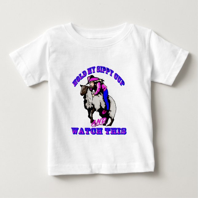 T-shirts Rodeo Cowgirl Mutton Bustin" (Frente)