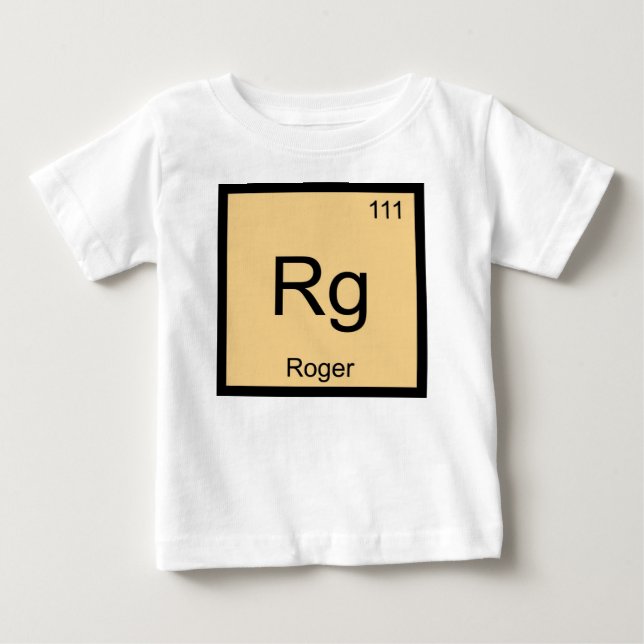 T-shirts Roger Name Chemistry Elemento Periódico (Frente)