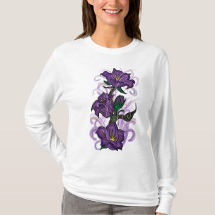 T-shirts Rogo de flores roxas