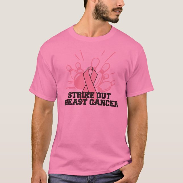 T-shirts Rolar golpeia para fora o cancro da mama (Frente)