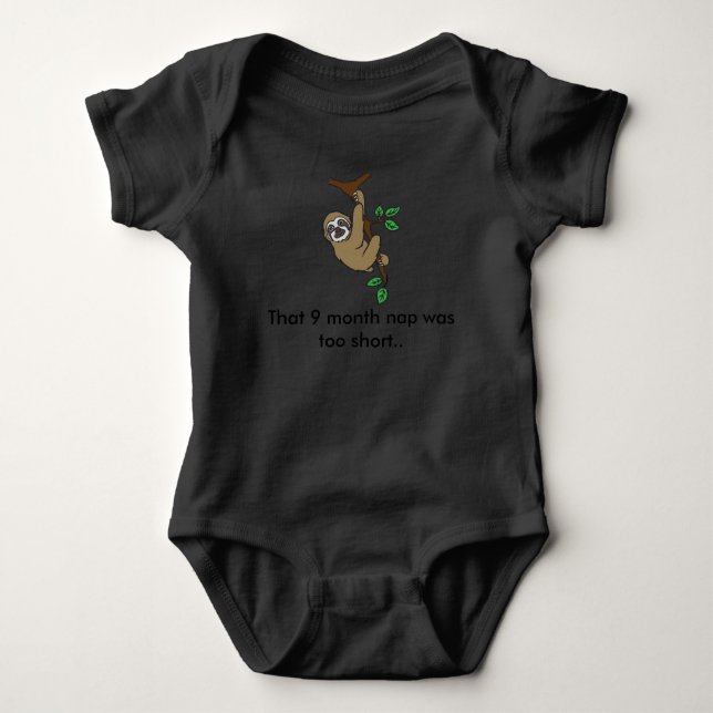 T-shirts Romper do bebê da sesta da preguiça (Frente)