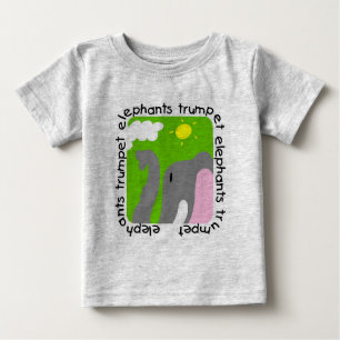 T-shirts Romper do bebê da trombeta dos elefantes