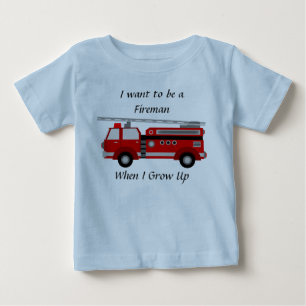 T-shirts Romper do Firetruck para meninos