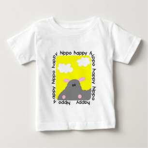 T-shirts Romper feliz do bebê do hipopótamo