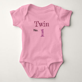 T-shirts Romper "Twin no.1" roze.