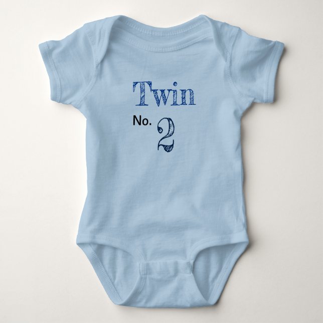 T-shirts Romper "Twin no.2" blauw. (Frente)