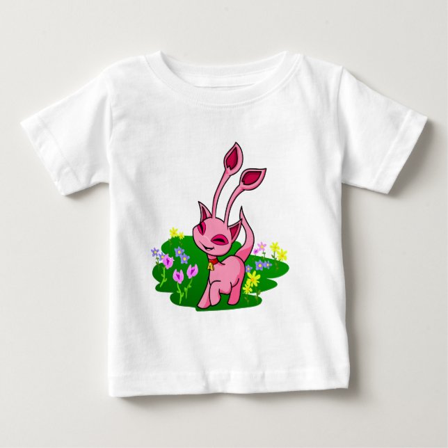 T-shirts Rosa cor-de-rosa Aisha através das flores (Frente)