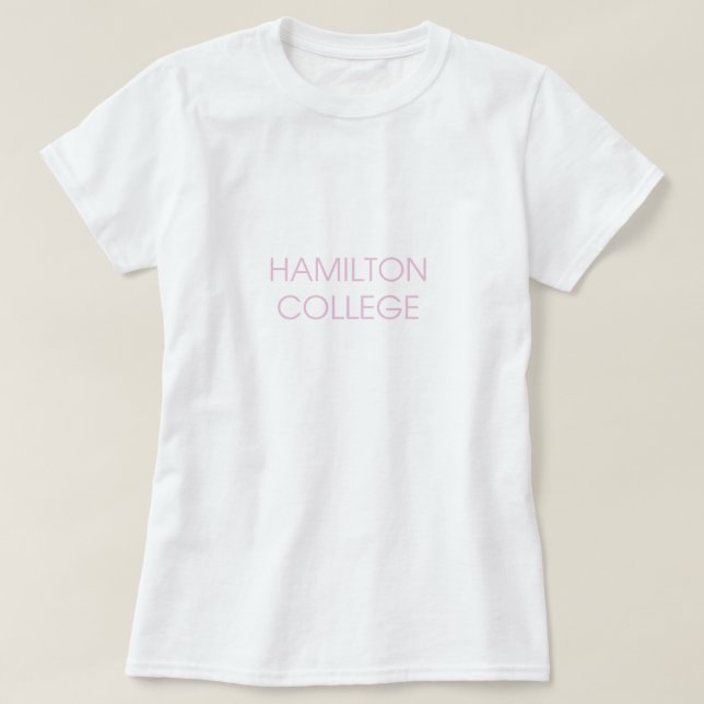 T-shirts Rosa da faculdade de Hamilton (Frente do Design)