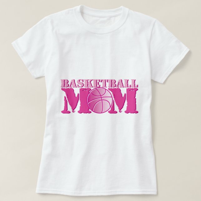 T-shirts Rosa da mamã do basquetebol (Frente do Design)