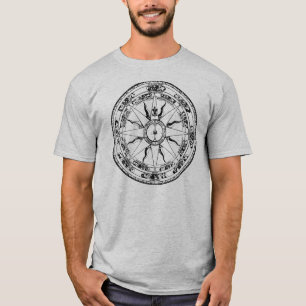 T-shirts Rosa de Compass Antigo (B&W)