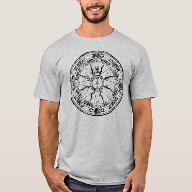 T-shirts Rosa de Compass Antigo (B&W) (Frente)