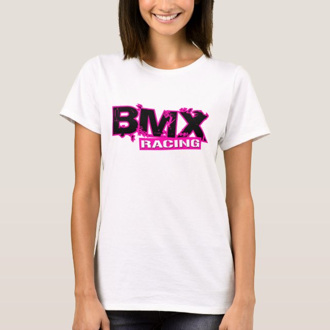 T-SHIRTS ROSA DE COMPETÊNCIA DE BMX (Frente)