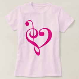 T-shirts Rosa do coração da música
