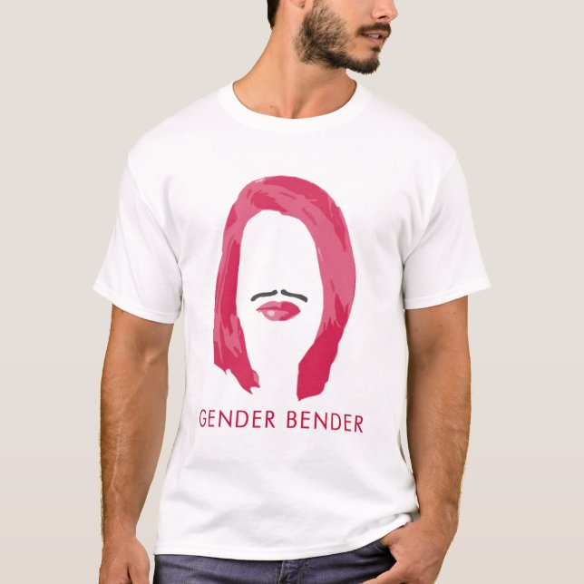 T-shirts rosa do dobrador de género (Frente)