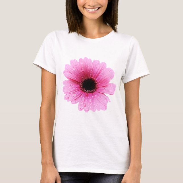 T-shirts Rosa do Gerbera - margarida (Frente)