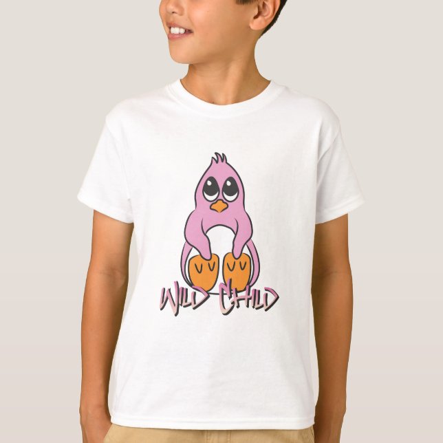 T-shirts Rosa do WC do pinguim (Frente)