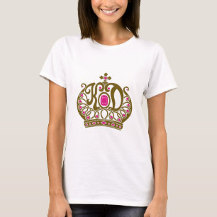 T-shirts Rosa & ouro do logotipo de KD