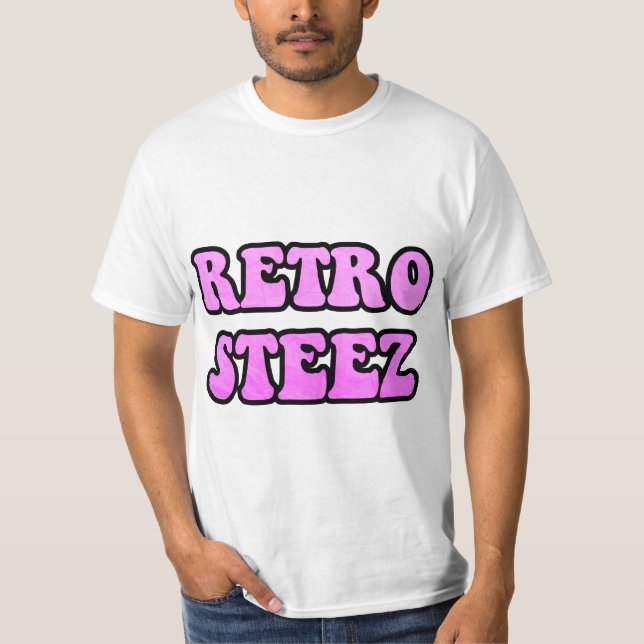 T-shirts Rosa quente Steez retro (Frente)