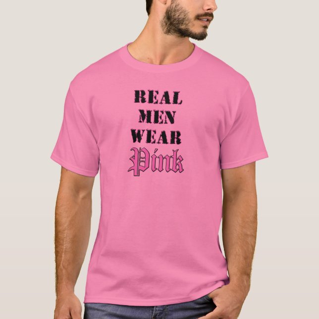 T-shirts Rosa real do desgaste de homens (Frente)