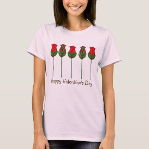 T-shirts Rosas de chocolate Dia de os namorados Flor Teto d