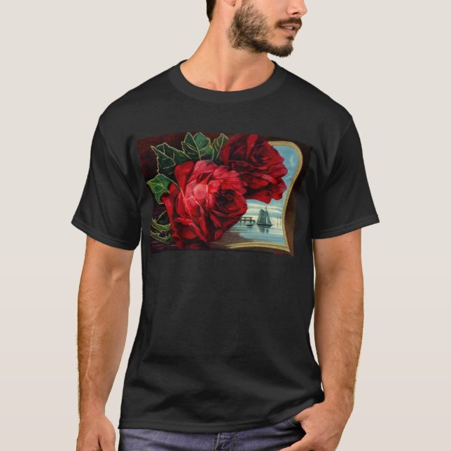 T-shirts Rosas de vindima e barcos de vela (Frente)