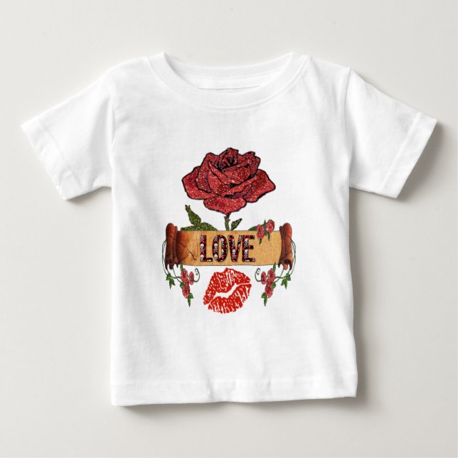 T-shirts Rosas Rockabilly RAB, Amor & Batom (Frente)