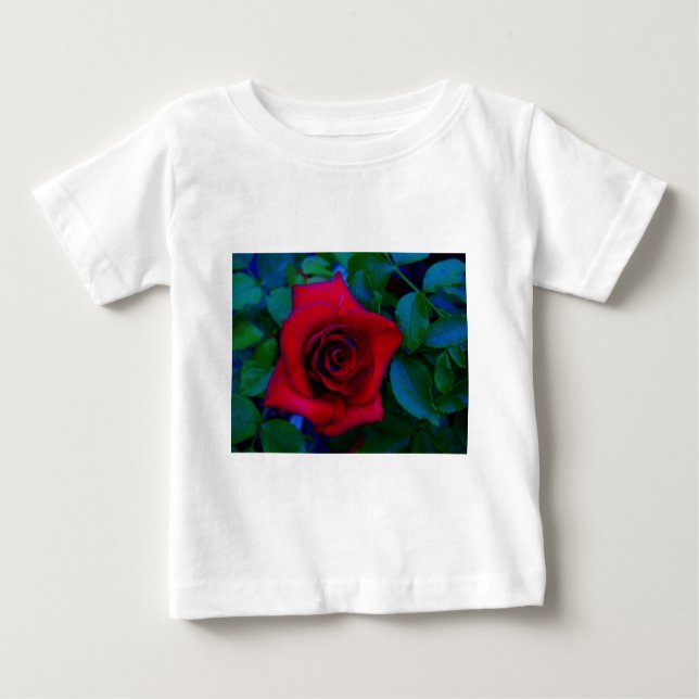 T-shirts Rosas vermelhas com tons azuis (Frente)