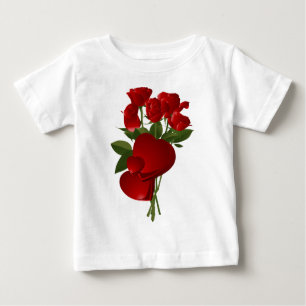 T-shirts Rosas vermelhas e corações impressionantes