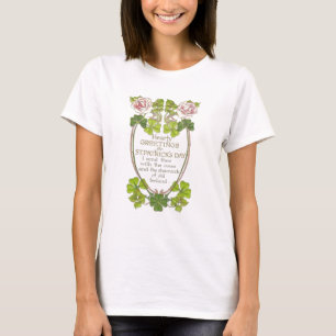 T-shirts Rosas Vintage Quatro  de couro folha Dia de São P