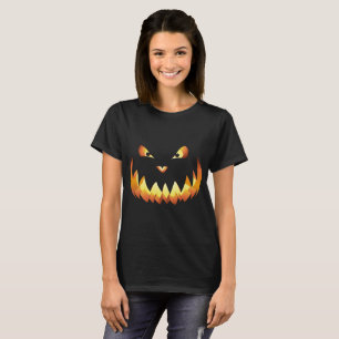 T-shirts Rosto de Abóbora 4 para o Halloween