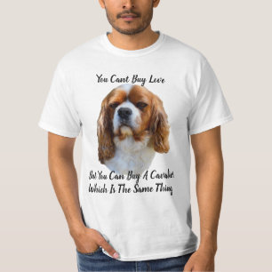 T-shirts Rosto E Logotipo Do Rei Charles Cavalier Spaniel D