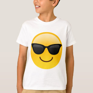 T-shirts Rosto Sorridente Com Óculos De Sol Legal Emoji
