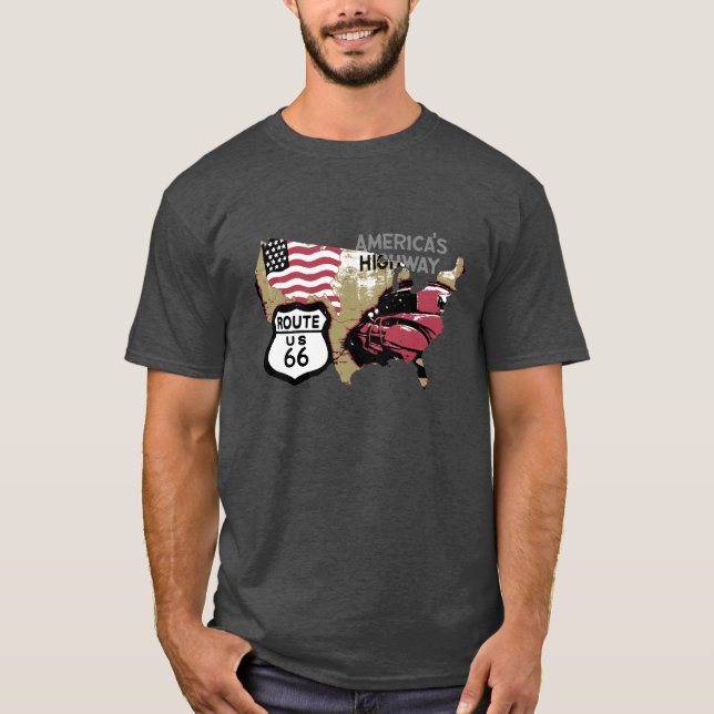 T-shirts Rota 66 do vintage (Frente)