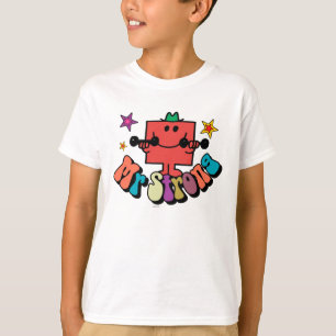 T-shirts Rotulação & estrelas coloridas do Sr. Forte  