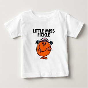 T-shirts Rotulação preta pequena da senhorita Inconstante